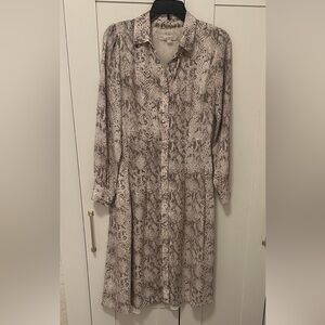 LOFT snake print midi dress